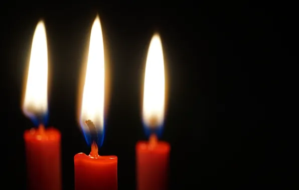 Picture flame, candles, Three candle flames