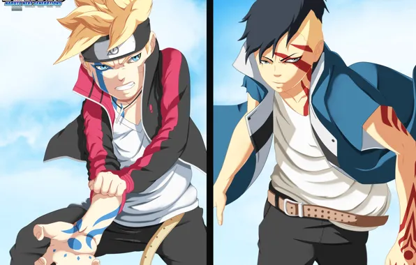 Anime, art, guys, Boruto, Boruto