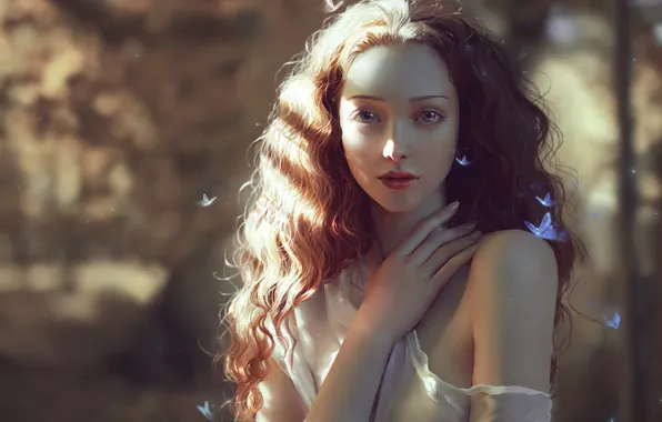 Picture girl, butterfly, to ChubyMi