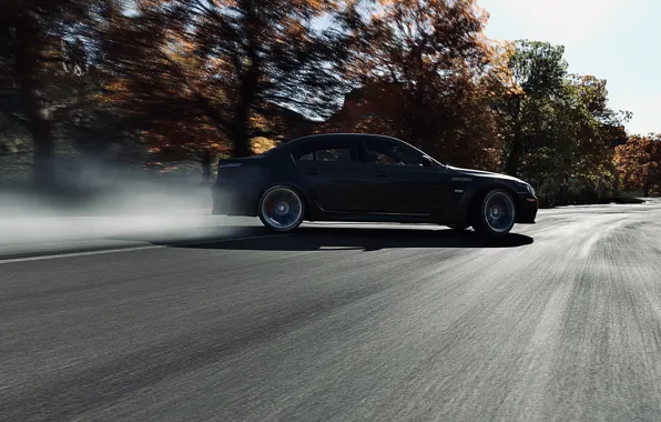 HDR, BMW, Drift, Fall, Street, Smoke, Game, E60