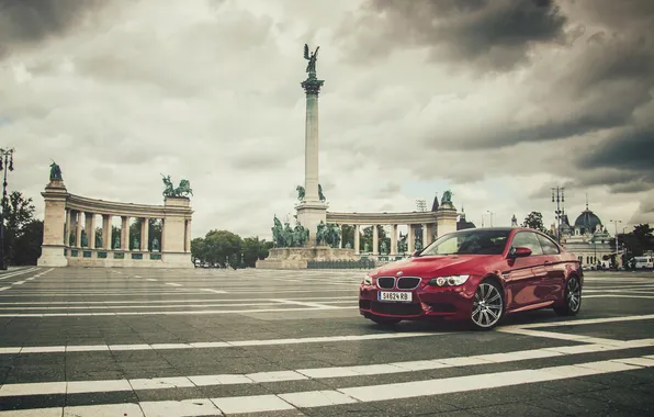 Picture red, tuning, BMW M3, Budapesta