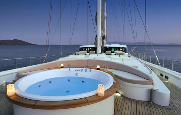 Picture design, style, interior, yacht, Jacuzzi, deck, Suite