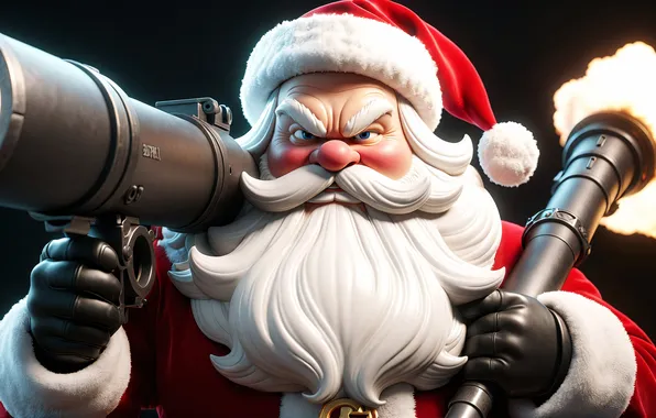 Weapons, New year, beard, Santa Claus