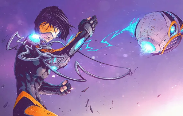 Blizzard, Art, Game, Overwatch, Tracer, Lena Oxton, Tracer, Tonton Revolver