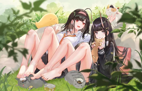 Picture girl, sexy, blouse, school uniform, long hair, boobs, anime, beautiful