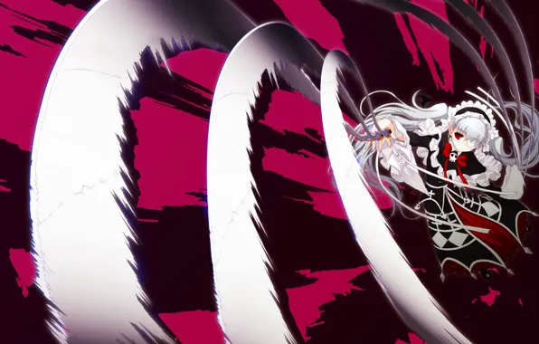 Magic, blow, vortex, the battle, red eyes, art, Axanael, SantaTsuji