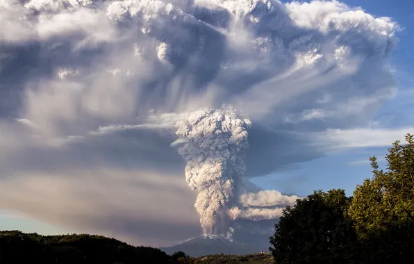 Picture smoke, mountain, the volcano, cloud, Chile, Calbuco