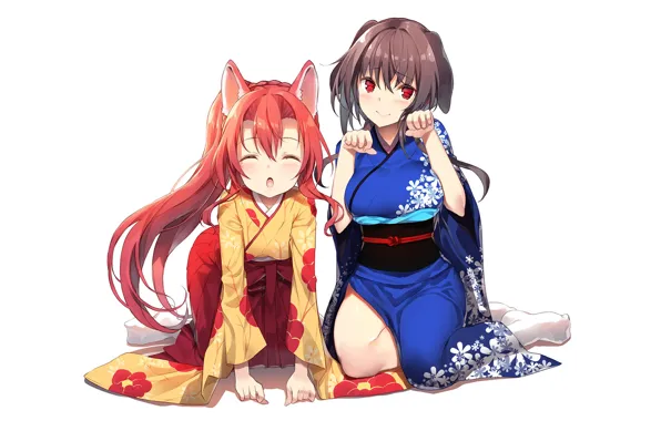 Picture anime, girl, white background