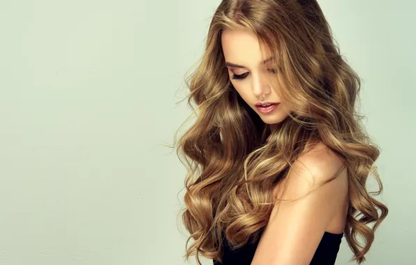 Girl, pose, portrait, makeup, curls, Sofia Zhuravets'