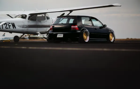 Black, tuning, volkswagen, black, Golf, golf, Volkswagen, MK4