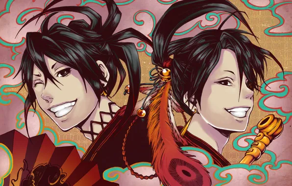 Download wallpaper anime, art, guys, Donten ni Warau, Laughing under
