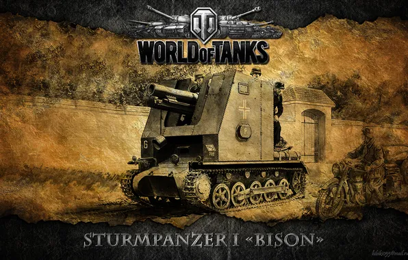 Picture Germany, tank, tanks, SAU, WoT, World of Tanks, Sturmpanzer I Bison