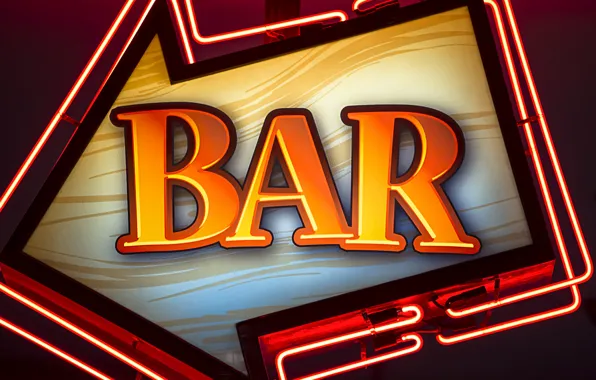 Neon, advertising, BAR, BAR