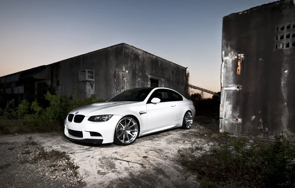 Picture white, bmw, BMW, white, wheels, twilight, e92