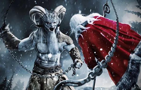 Christmas, The demon, Horns, Santa Claus, Christmas, Devil, Demon, Horns