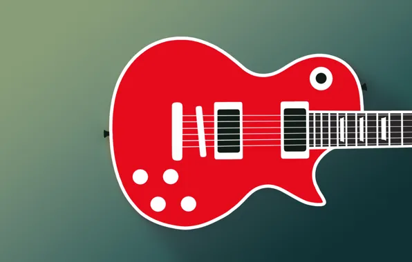 Picture guitar, The Paul, Gibson, flat, flat design