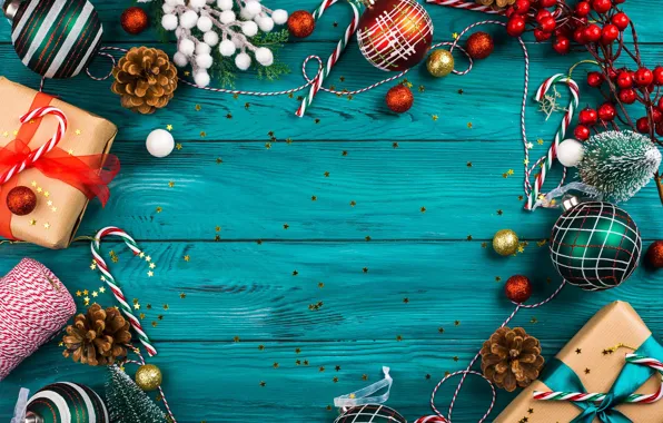 Picture balls, holiday, Board, new year, Christmas, Christmas decorations, Christmas decorations, turquoise background