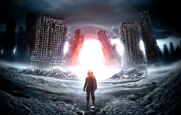 Winter, Apocalypse, gas mask, romance of the Apocalypse, corrected