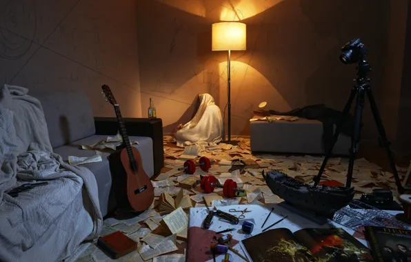 Picture hope, room, people, guitar, the camera, guitar, creativity, camera