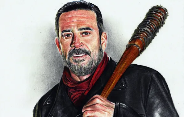 Picture men, Jeffrey Dean Morgan, artwork, The Walking Dead, baseball bat