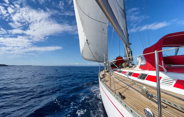 Picture sea, the way, yacht, sail