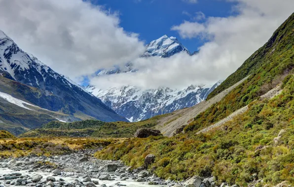 River, photo, New Zealand, New Zealand, Mount Cook National Park, mount cook, National Park mount …