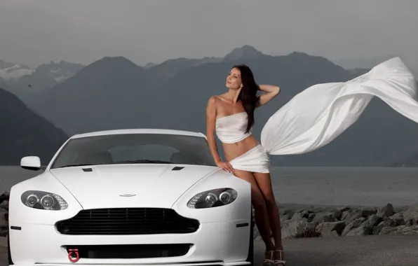 Girl, Aston Martin, V8 Vantage