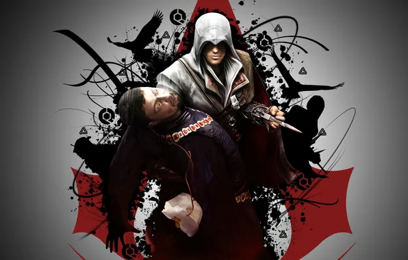 Picture sign, the victim, emblem, blade, Ezio, ezio, assassins creed 2, аssassin