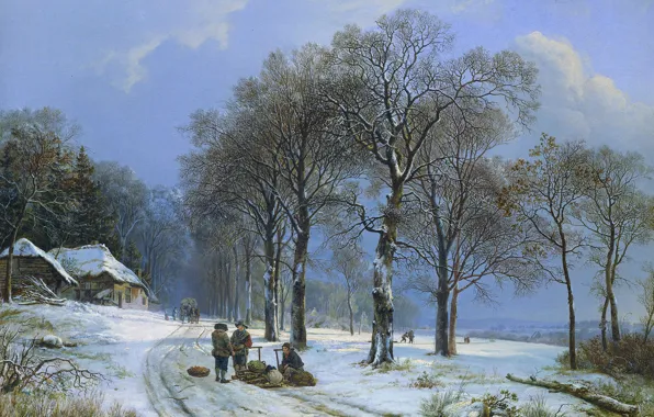 Picture oil, picture, canvas, Winter Landscape, Barend Cornelis Koekkoek