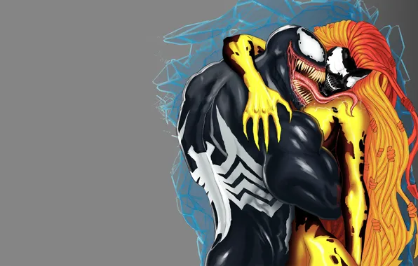 Picture girl, love, background, art, comic, Venom, Venom