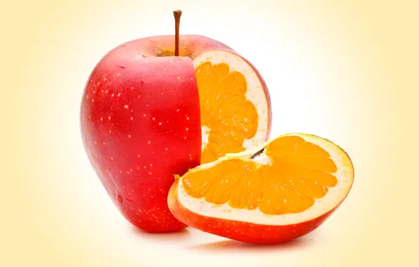 Picture rendering, apple, Apple, orange, orange, mixed fruit