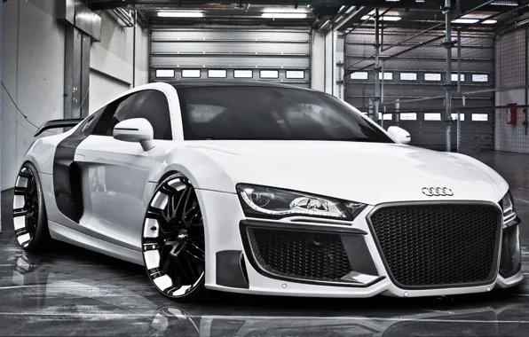 Picture Audi, white, drives, front, kit, bodykit, Regula Tuning, Oxigin Oxrock