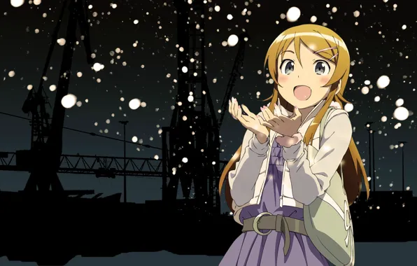 Picture joy, night, posts, crane, bag, ore no imouto ga konna ni kawaii wake ga nai, …