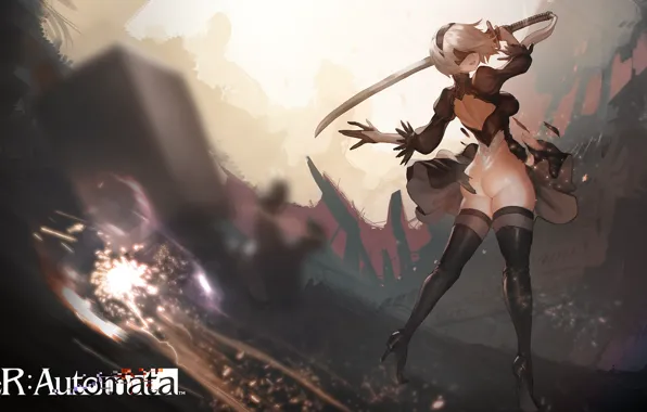 Erotic, ass, girl, cyborg, ass, NieR: Automata