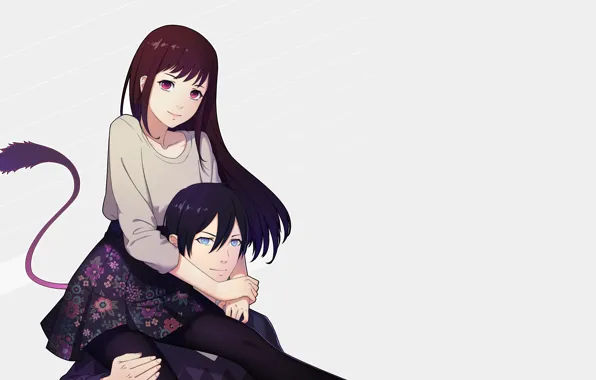 Girl, romance, anime, art, guy, A Homeless God, Noragami, Yato