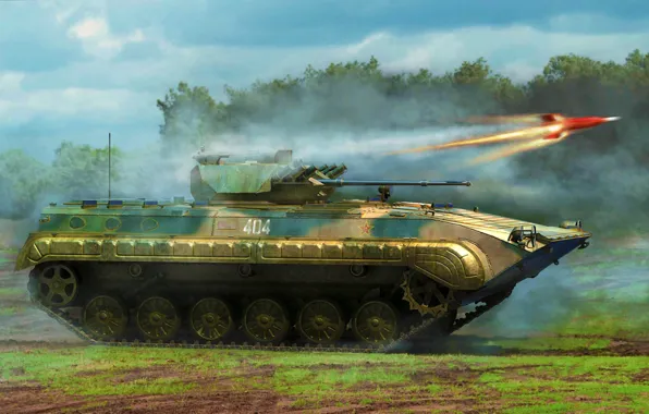 Picture art, painting, tank, PLA ZBD-86B