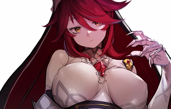 Picture girl, sexy, blouse, long hair, boobs, anime, beautiful, pretty