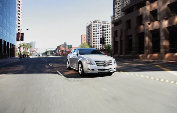 Picture road, the city, sport, Cadillac, CTS, sedan, Cadillac, Sport