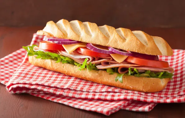 Picture cheese, tomatoes, sausage, delicious, sandwiches, ham