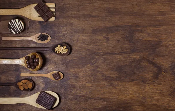 Tile, Board, chocolate, candy, dessert, sweet, pills, spoon