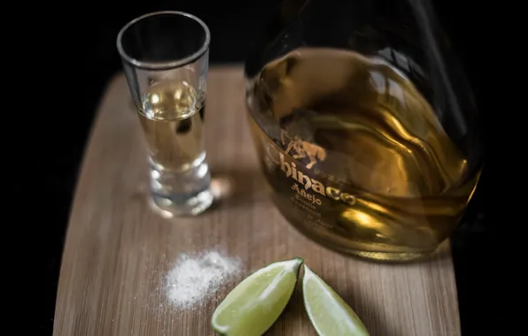 Drink, lime, salt, alcohol, tequila