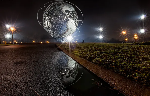 Picture night, the city, United States, Flushing Meadows
