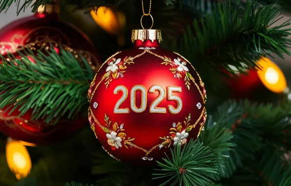 Figures, New year, date, 2025, AI art, neural network, New Year 2025