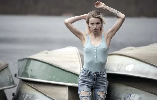 Picture girl, background, tattoo
