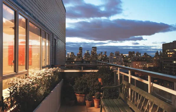 Design, style, interior, balcony, megapolis, New York city, city apartment, living space