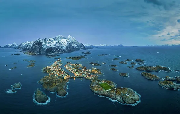 Picture sea, Norway, Henningsvær, Fishing village