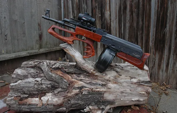 Picture weapons, machine, log, AK-47, bullpup