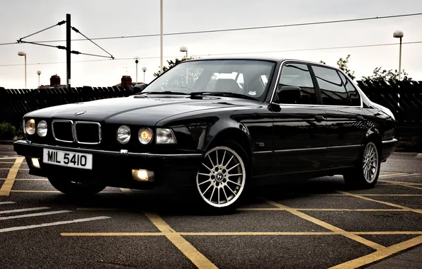 BMW, black, drives, classic, BMW 7 Series, Beska