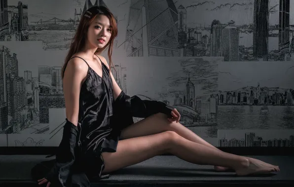 Picture girl, pose, Asian