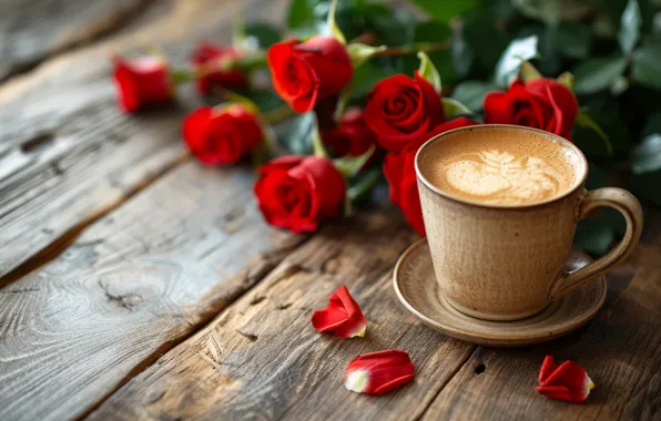 Flowers, roses, mug, Cup, drink, AI art, neural network